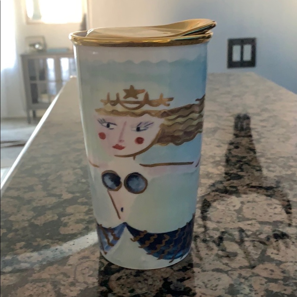 Starbucks Siren Mermaid Ceramic Traveler Tumbler